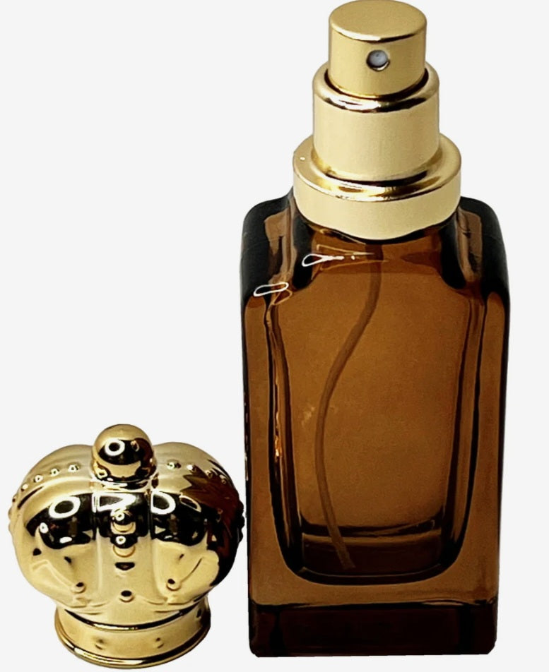 Empty 30ml Golden Crown Lid Fragrance Spray Bottle